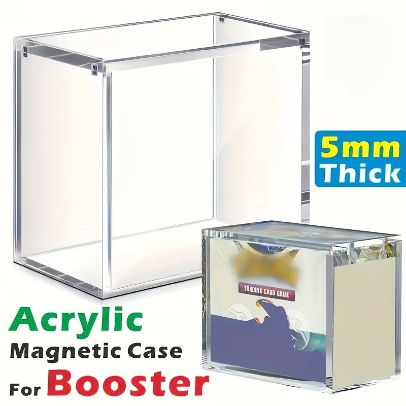 5mm Acrylic Stackable Design Display Storage Box, Transparent Magnetic Closure, Ideal for Trading Card Game, Collectibles, Sports Memorabilia, Hobby Box, Check Size Before Purchase