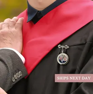 Personalized Graduation Memorial Photo Pin - Custom Brooch with Photos Graduation Memorial Gift - Best Graduation Gift for Him or Her Class of 2026 In Memory Keepsake Lapel Pin