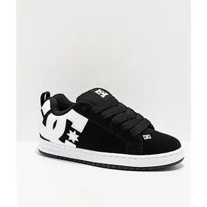 DC Court Graffik Black & White Skate Shoes