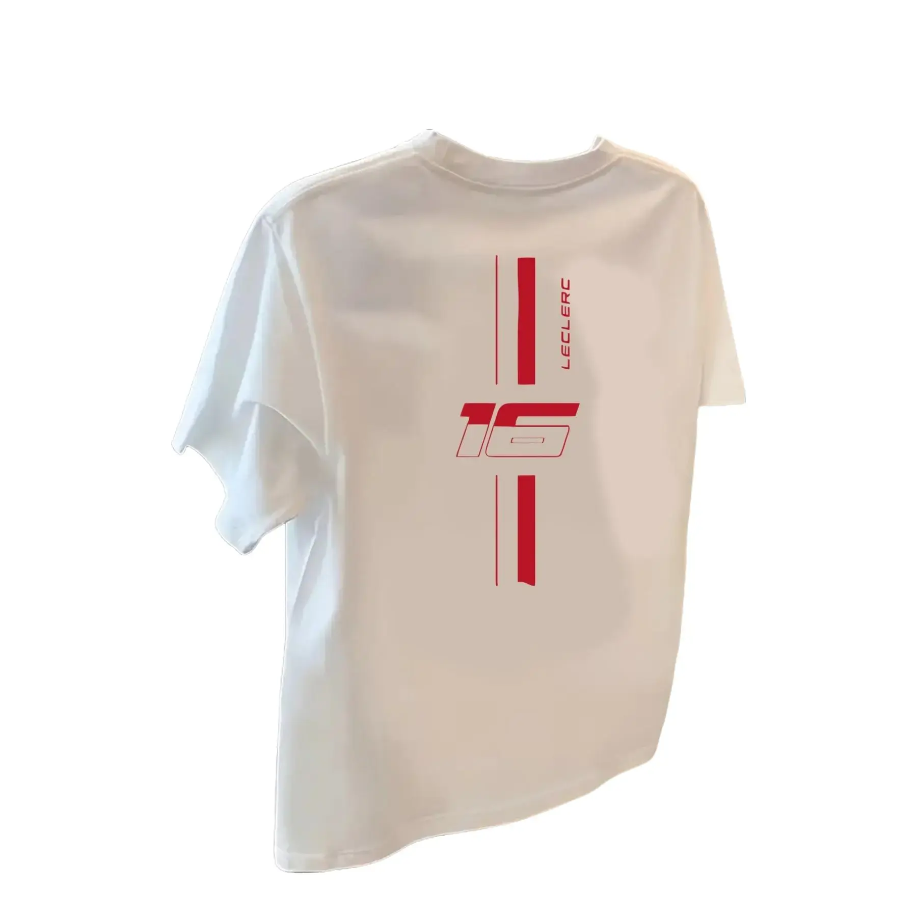 T-shirt with Leclerc number 16 print |     Women's Casual Short-Sleeved Round-Neck Top, Spring/Summer Fashion Collection