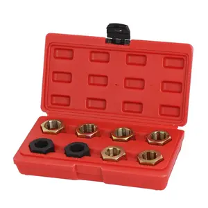 8 Pieces Axle Spindle Fractional & Metric Rethreading Tool Kit Rethrader Die Set