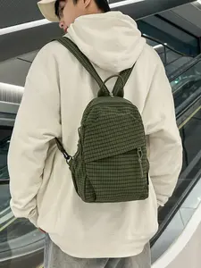 2026 New Spring Summer Plaid Casual Backpack, Versatile Lightweight Shoulder Bag, Outdoor Sports Crossbody Chest Pack, Fashionable Small Backpack