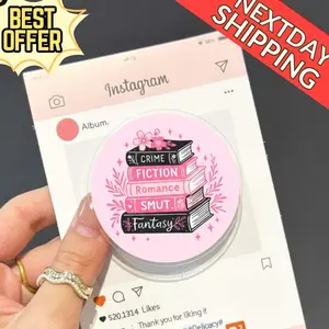 Give Me Fiction Magnetic Phone Grip: Cute Book Stack Kindle Grip, Kawaii Fiction, Romance, Smut, and Fantasy Magsafe Phone Holder