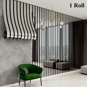 Luxury Modern gold-foil grid striped self-adhesive wallpaper with a glossy metallic finish. Easy peel-and-stick, removable, and waterproof. Ideal for living room accent walls, kitchen surfaces, cabinets, furniture renovation, and bedroom décor