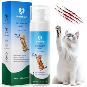 MORIKEY Natural Cat Repellent Spray for Indoor and Outdoor Prevents Scratching on Furniture Sofas Rugs and Plants Alcohol-Free Safe for Cats
