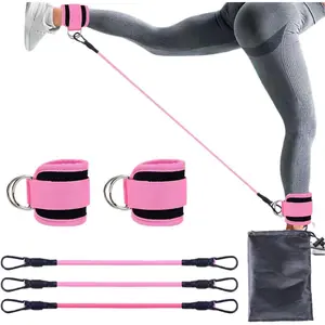 Ankle Resistance Bands with Cuffs, Hip Exercise Equipment for Hip Training with Kickbacks, Hip Lift Bands, Leg and Hip Fitness Training