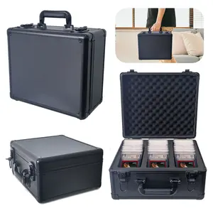 1pc 3-Row Large Capacity For PSA BGS CGC SGC Graded Cards Sports, Games, Cartoon Trading Card Slabs Storage Box Holder Card Hobby Box with 3-Foam Dividers, Graded Card Carrying Case For PTCG, TCG, Sports Cards