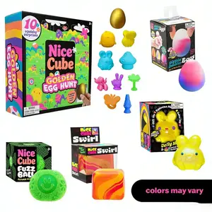 Easter Bundle - Squishy Easter Fun Set Toys -Various Textures and Fillings - Ages 3 and Up - Bundle of 5 NICE Toys