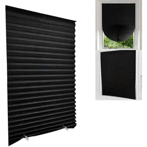 Blackout Blinds for Windows Cordless Blinds Temporary Shades Blinds No Drill Mini Blinds Black Out Blinds for Window of Bedroom,Bathroom,Kitchen Office (Black-high Shading, 35.4 * 59"(90 * 150cm))