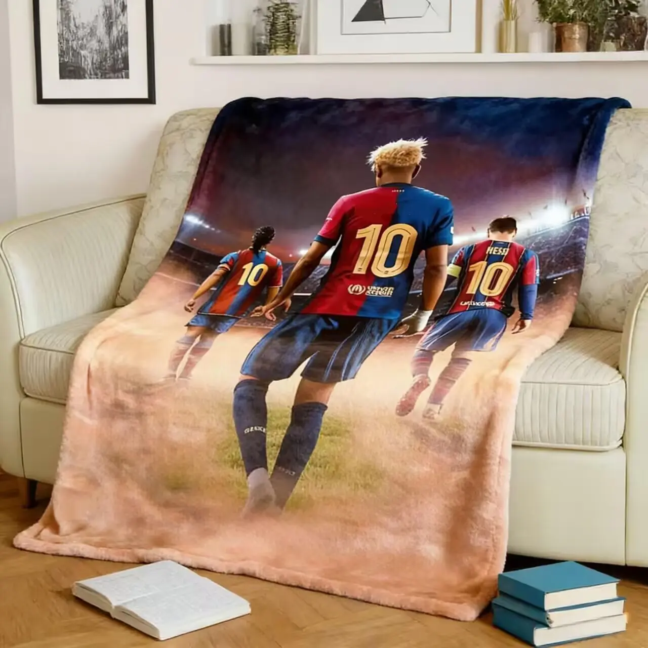 Soccer Star Blanket High-Quality Soft Cozy Sports Fan Gift 0.617LB 39.4in*59.1in Perfect for Relaxation and Games, Soft Touch, Sports Theme