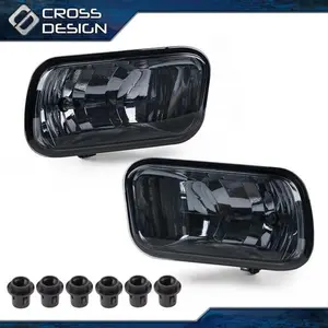 CROSSDESIGN 1Pair Smoke Lens Bumper Fog Lights Lamps Fit For 09-12 Dodge Ram 1500/2500/3500