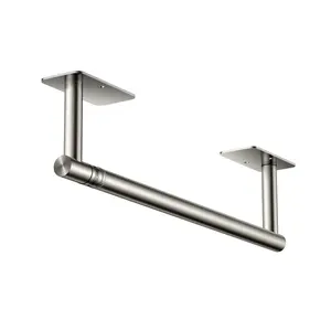 FORIOUS 13 inches Paper Towel Holder Under Cabinet for Kitchen Stainless Steel Solid Double Post Wall Mount Paper Towels Holder