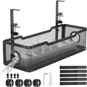 Adjustable Desk Organizer Rack, Stationery Organizer, No-Drill Design, Space-Saving Storage Solution for Office & Home Use, Durable Desktop Accessory
