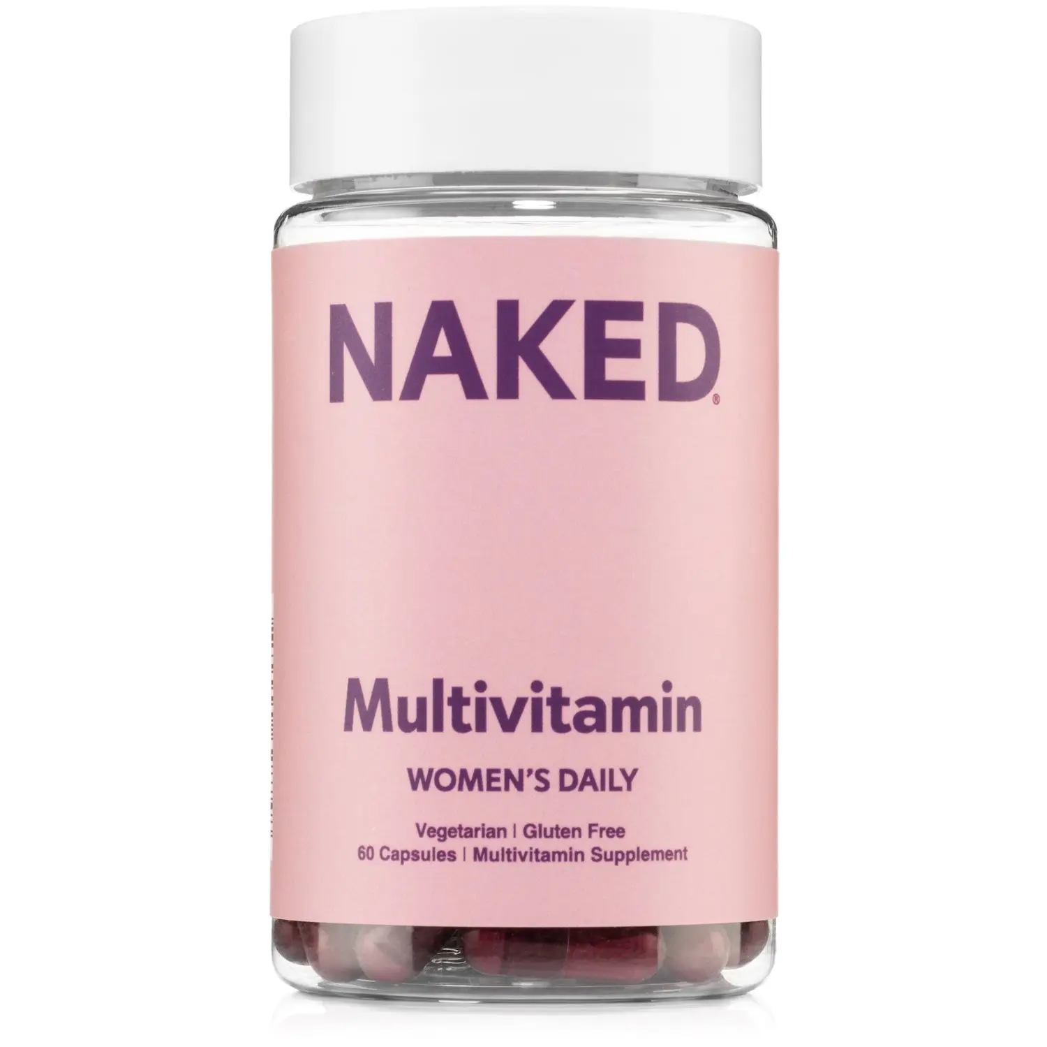 Naked Multivitamin for Women - 60 Capsules, Vegetarian, Gluten Free, Iron-Fortified, Zinc, Immune Support, Healthcare Supplement