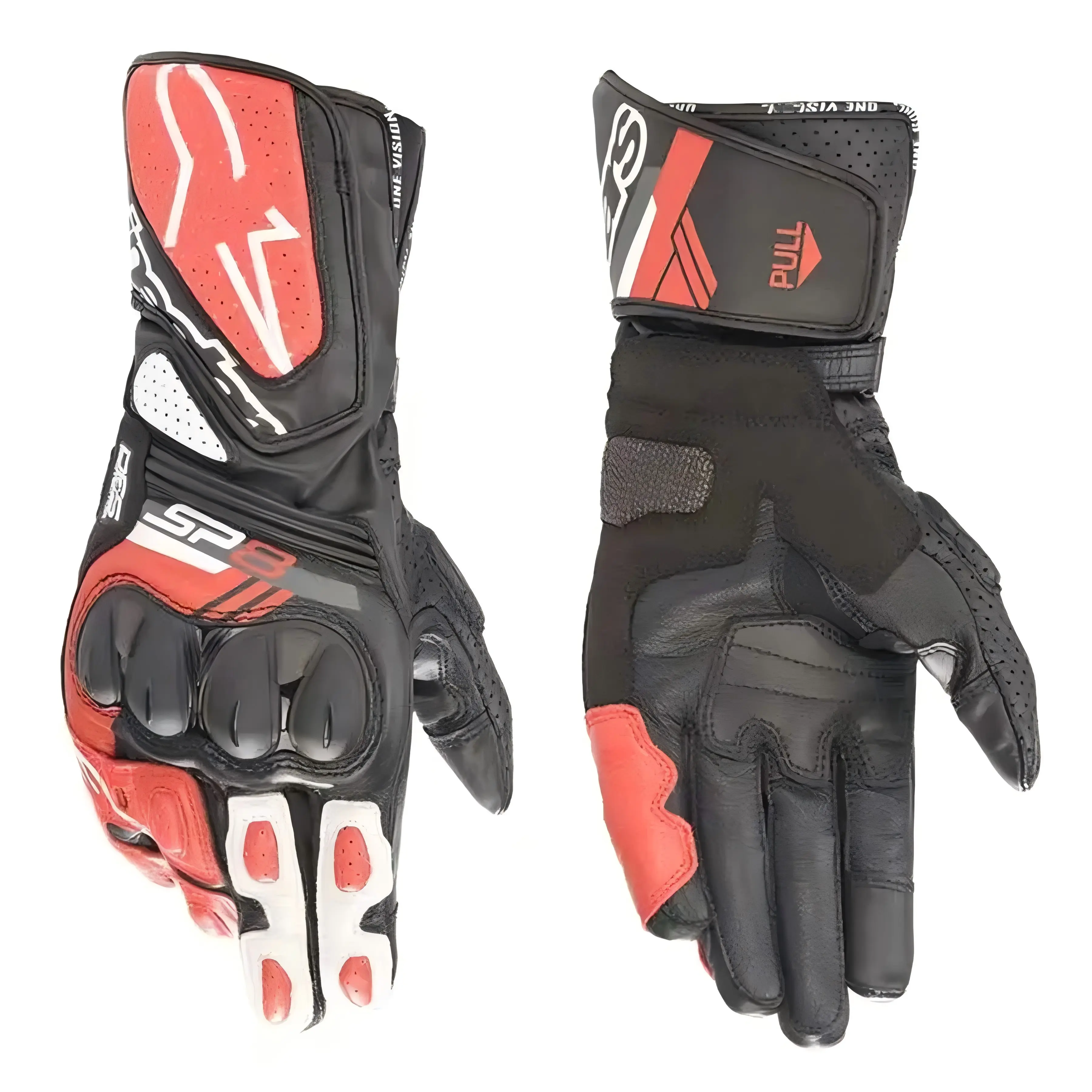 SP-8 V3 Full Gauntlet Leather Gloves - CE-Certified Motocross Gear, Race-Inspired Fit, Knuckle Protection, Reinforced Palm, Multi-Panel Construction