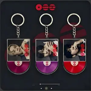 2026 World Tour Keychain Acrylic Record Player, Kpop Concert Merch, Retro Vinyl Music Keyring