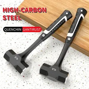 OUDISI Heavy-Duty Combination Sledge Hammer - 2/3/4 lb High-Carbon Steel Solid Wall Demolition Tool with Ergonomic TPR Ergo Handle, Rust-Proof Layer, Durable Design for Construction Projects