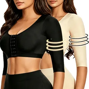 Women Arm Faja Shaper Post Surgery Upper Faja Arm Shaper Arm Lipo Compression Sleeves Arm Front Closure Bra Shapewear Tops