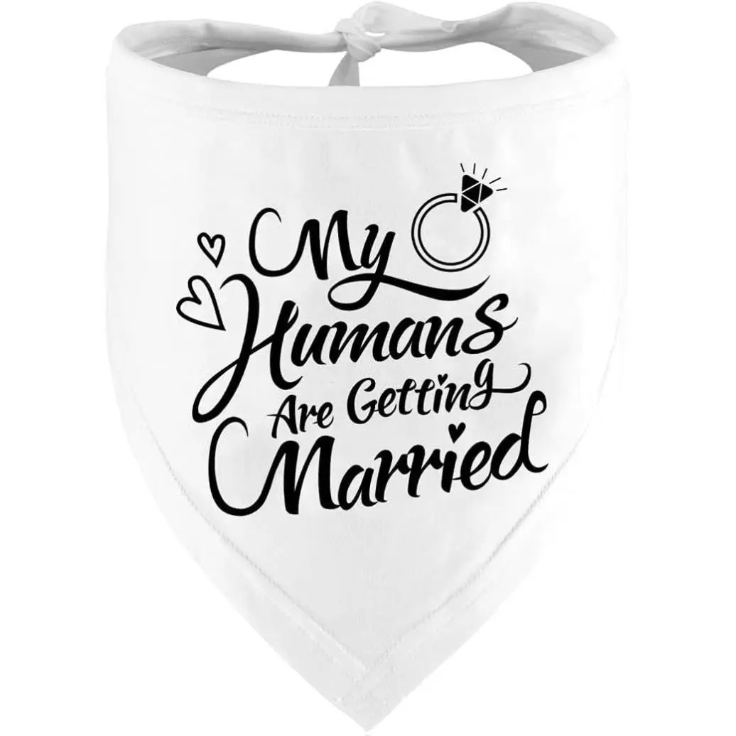 Universal Dog Bandana - Unique Soft Polyester Pet Neck Accessory, Dog Owner Wedding Engagement Gift, Photo Prop, 38 in x 13 in x 9 in, Skin-Friendly, Comfortable, Stylish Font Design, Easy to Clean, Machine Washable