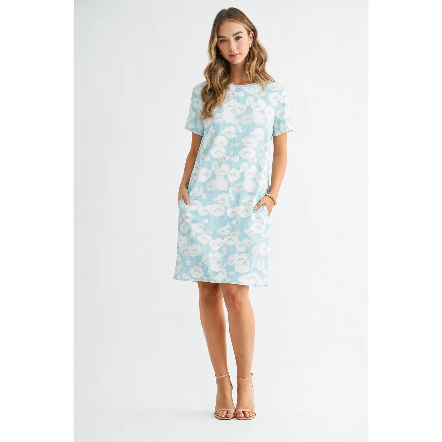 Audrey Stretch Suede Dress - Azalea Flower