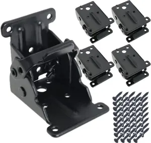 Set of 4 Piece Locking Hinge for Folding Table Frame Heavy Duty Folding Bracket 90 Degree Self-Locking Folding Hinge for Table Leg Furniture