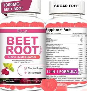 Beet Root Gummies 7000MG – Nitric Oxide Beetroot Gummies with Coq 10, Grape Seed, Pomegranate for Circulation & Energy Support – Vegan, Non-GMO, 120 Beet Chews