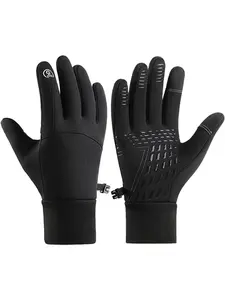 Autumn Winter Warm Fleece Thicken Cold-Resistant Fingerless Cotton Gloves, Unisex Motorcycle Riding Gloves, Motobike Riders Gear, Casual Style, ATV Gloves, Protective Gear