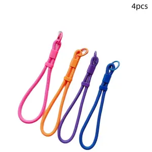 Adjustable Wrist Strap Phone Lanyard, Self-Locking Anti-Drop Short Braided Hanging Rope, New Design Water Bottle Cord, 4pcs Set
