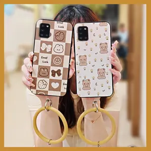 Ring Dirt-resistant Phone Case For Samsung Galaxy A31/SM-A315 Cute Personality heat dissipation Waterproof Solid Color Creative Youth Bracelet Cartoon Soft Case Funny Protective