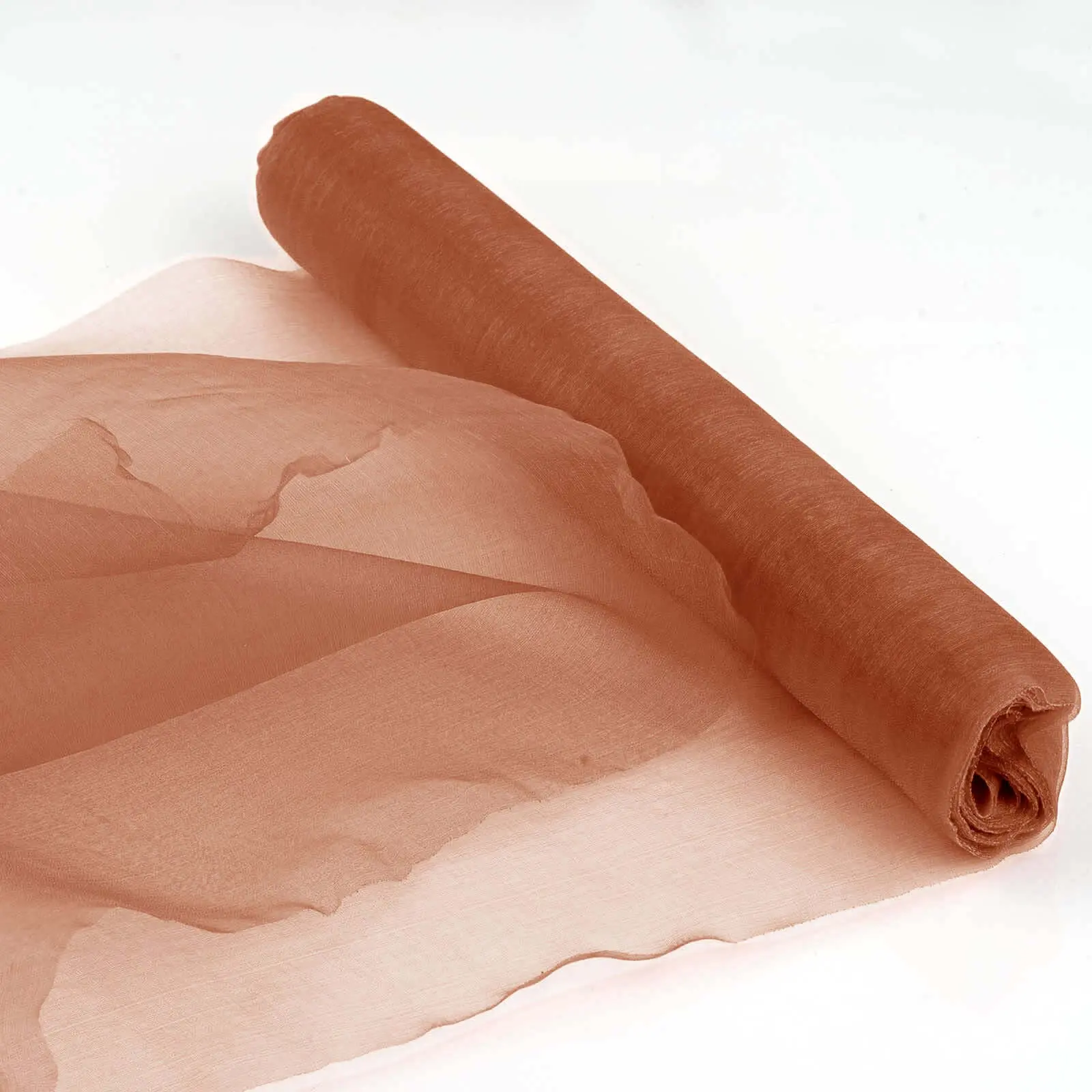 Terracotta (Rust) Sheer Chiffon Fabric Bolt - 12"x10yd DIY Voile Fabric for Backdrop, Arches, Ceilings, Flower Bouquet Wrapping, DIY Projects