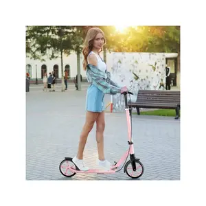 2025 Easter Gifts For Teens & Adults: Non-Electric Foldable Scooter - Dual Brake & Adjustable Handlebars, 20cm PU Wheels For School Commute/Spring Fitness (Carbon Steel Frame), 200mm Commuter Scooter -EasyFolding -Height Adjustable For Teens & Adults