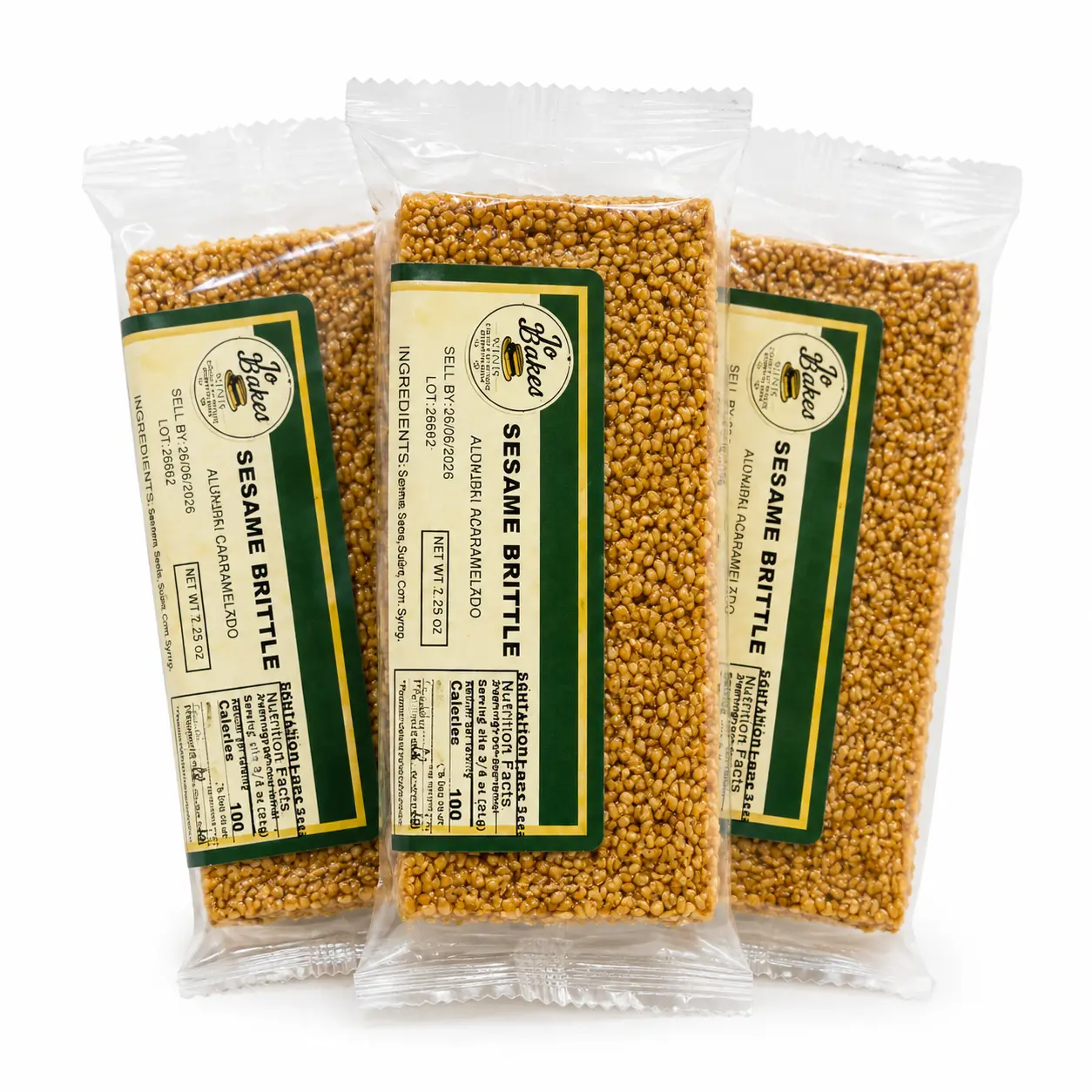 Ajonjolí Acaramelado – Crunchy Sesame Brittle – 3 Pack Snack Bags