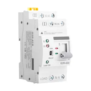 Mini ATS Automatic Transfer Switch  generator changeover  63A AC110V, Dual Power Auto & Manual Transfer Switch for Home UPS Backup, Continuous Power Switching, DIN Rail Mount ower Auto  Manual Transfer Switch for Home UPS Backup Continuous Power Switching