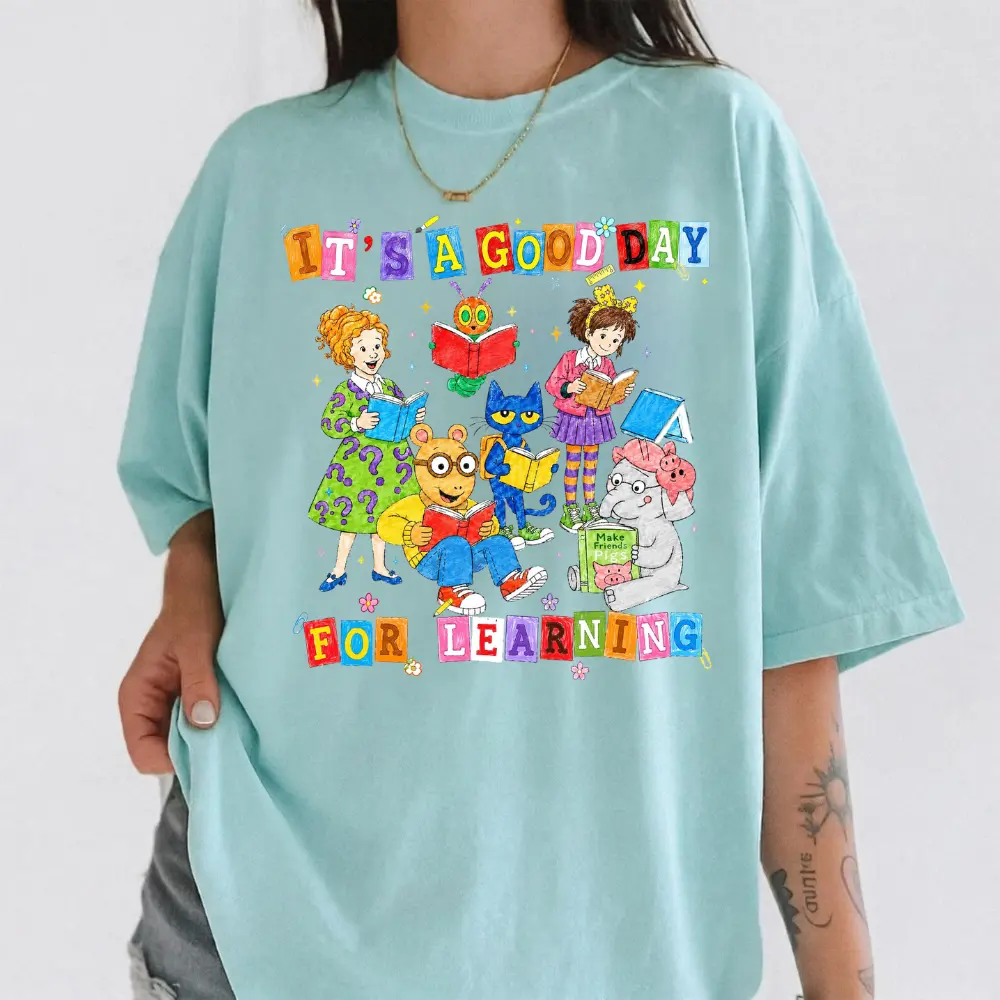 Comfort Color Elementary Teacher T-shirt, Cute Storybook Characters Dtf Graphic, Vintage Classroom Kindergarten Shirt