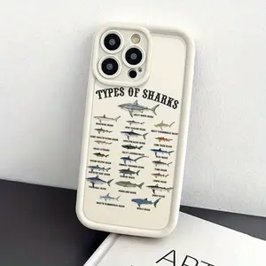 A High Bamboo Antique White Shark Design Phone cases Case Compatible with For iPhone 17 Pro Max 16 16e 15 14 Plus 13 12 Mini 11 Air X XS Pattern TPU Lens Protection Durable Soft Cover Gift 2D printing