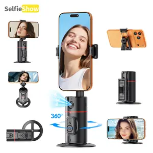 AI Face Tracking Phone Holder with 360° Auto Rotation｜No App Needed｜Smart Gesture Control Gimbal for TikTok Vlog & Live Streaming Smartphone Vlogging Kit Selfie Stand