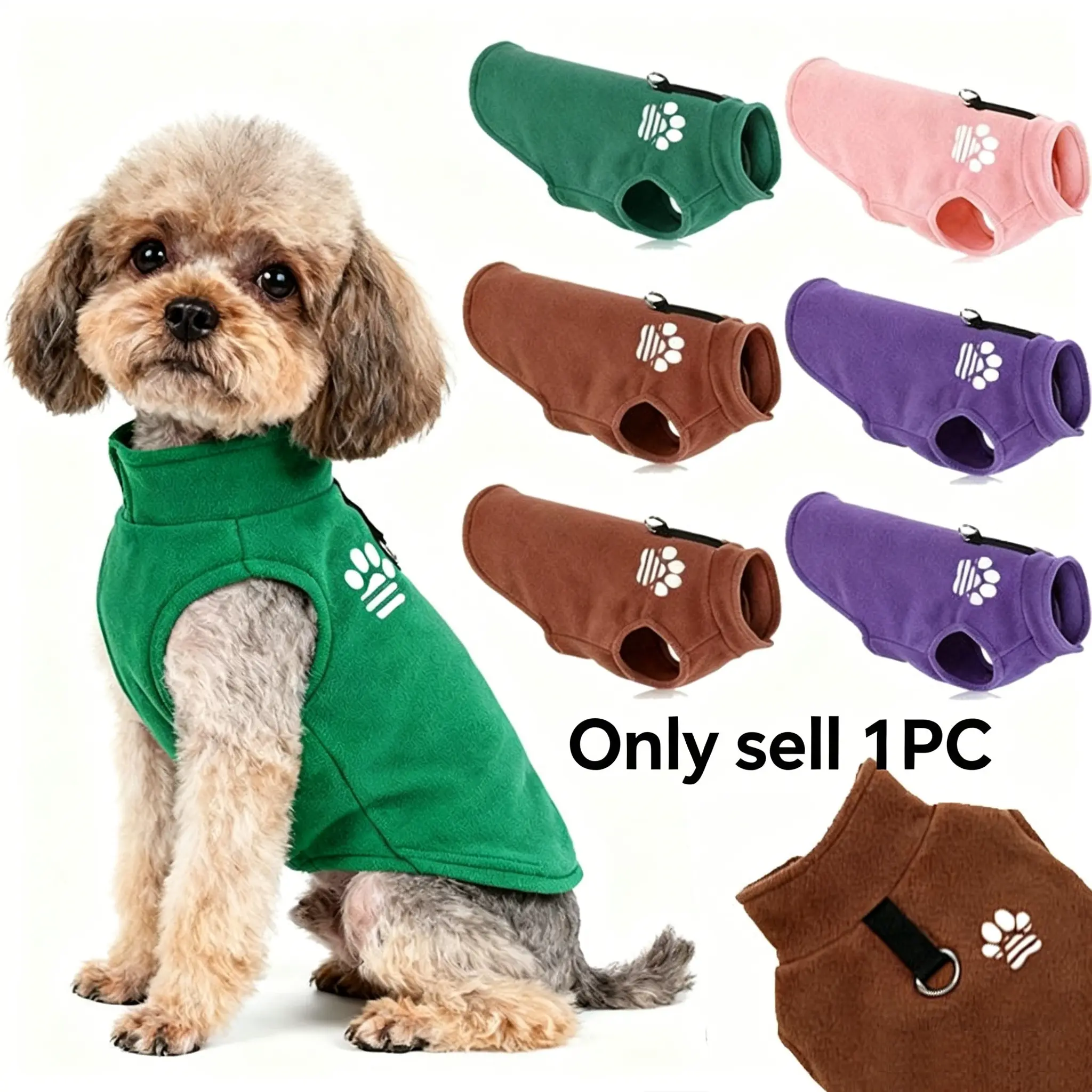 Solid Color High Round Collar Pet Jacket, Winter Thickened Warm Pet Coat, Pet Clothes for Dogs & Cats, Husky Clothes, Dog & Cat Supplies Holiday Gift, Paws