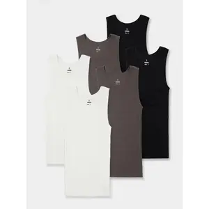 Premium Ultra-Soft Cotton Fitted Tank 6 Pack