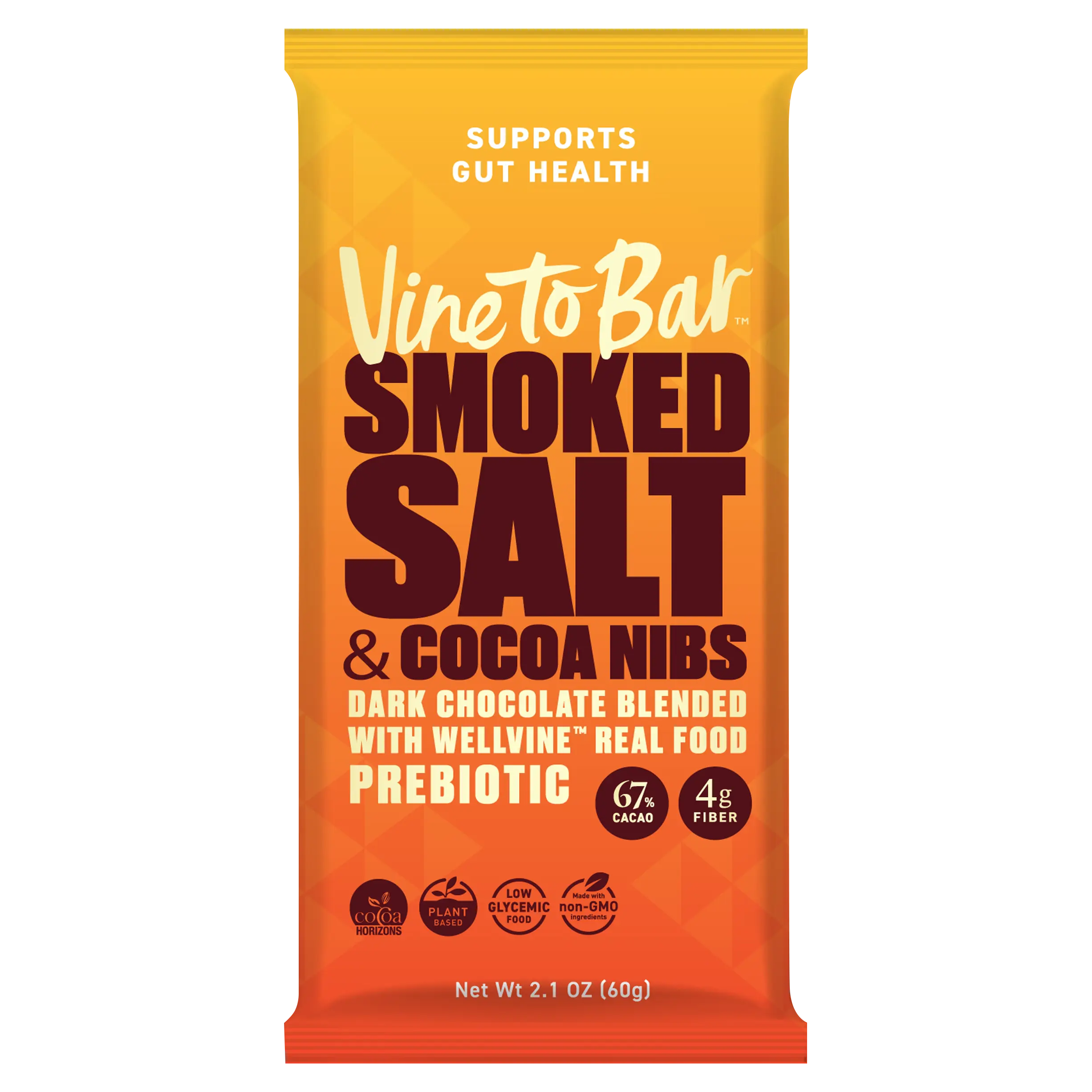 Smoked Salt and Cocoa Nibs Dark Chocolate Bar