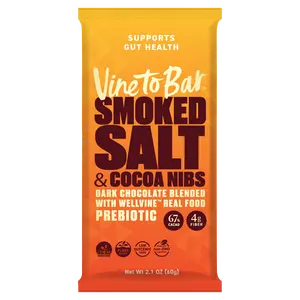 Smoked Salt and Cocoa Nibs Dark Chocolate Bar