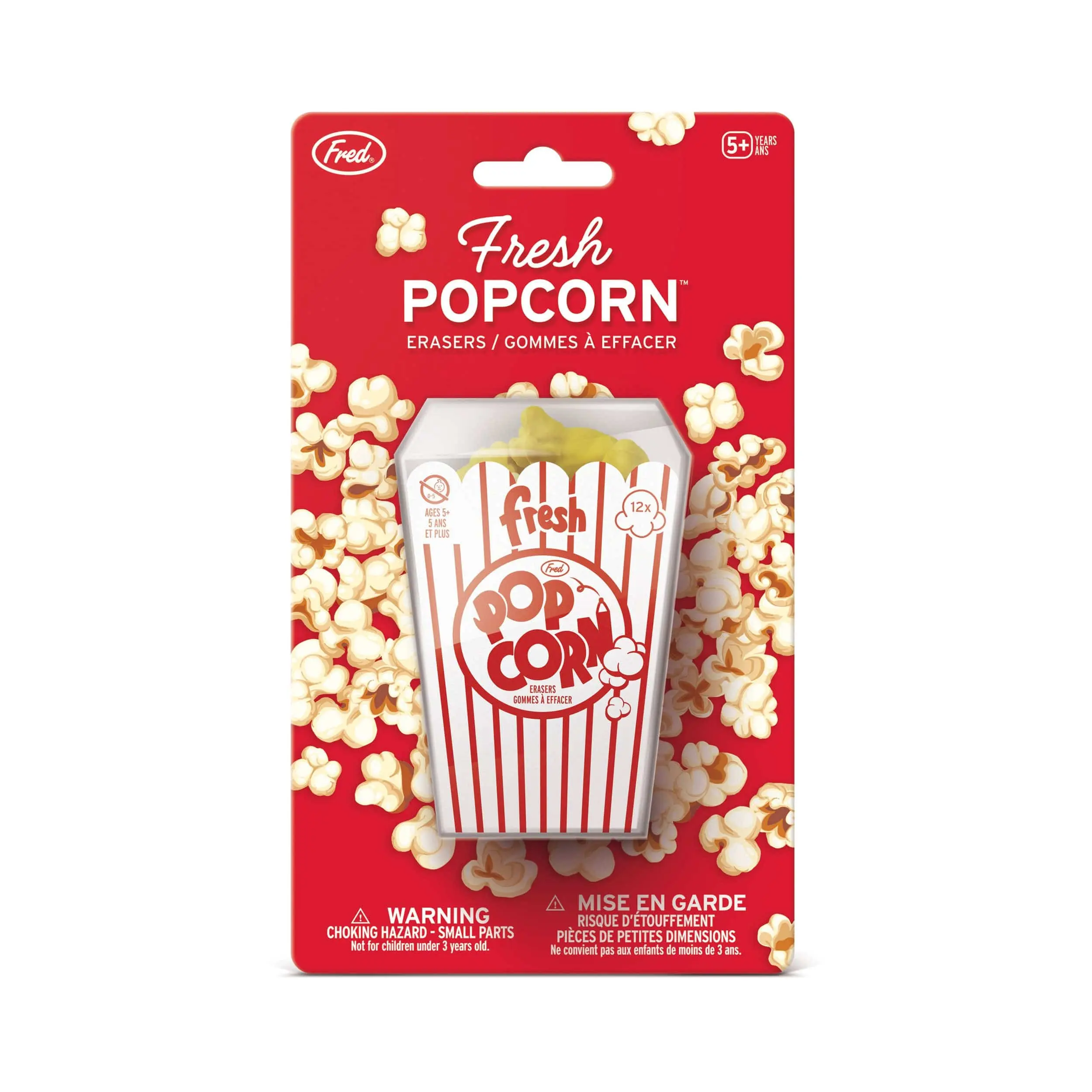 FRESH POPCORN Erasers, Set of 12, Great for Movie Lovers