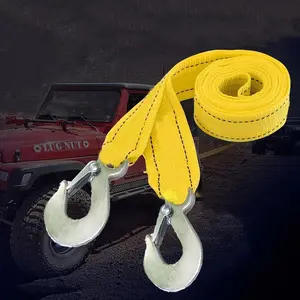 Heavy-duty 3-ton traction rope, car trailer rope Thickened off-road vehicle Truck pull rope Traction hook Trailer with household trailer hook Emergency tool