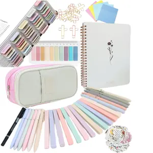 Bible Study Supplies Journaling Kit With Tabs, Notebook, Highlighter, and Pen Case - Annotation Kit, Study Group Essentials Accessories Set for Students, Women, Beginner Christian Gifts, All-In-One, Blank Tabs