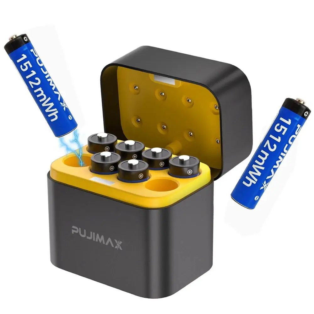1512mAh Lithium 1.5V AAA Rechargeable Batteries (8-Pack) Kit, High Capacity, Includes Type-C Portable Universal Fast Battery Charger