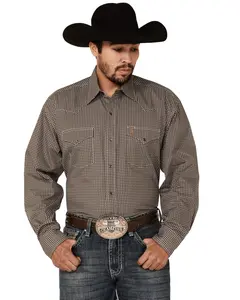 Stetson Men's Dash And Dot Geo Print Long Sleeve Button Down Western Shirt - 11-001-0526-2020 Gy