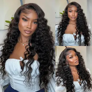 Lemoda Outlet Deals Loose Wave Lace Front Wigs Human Hair 200% Density 13x4 HD Transparent Full Lace Frontal Wigs Pre Plucked for Black Women summerwins