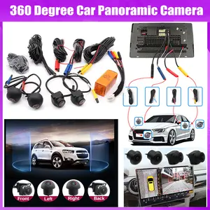 360 Car Camera Panoramic Surround View 1080P AHD Right+Left+Front+ Rear View Camera System Automotive Dashcam For Android Auto Radio Night Vision