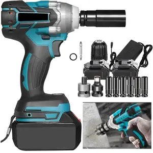 High Power Cordless Impact Wrench 1/2 Inch Drive, 3200RPM Heavy-Duty Impact Gun, Fast Charging Battery, Complete Accessory Set for Tire Removal & Heavy Equipment Maintenance