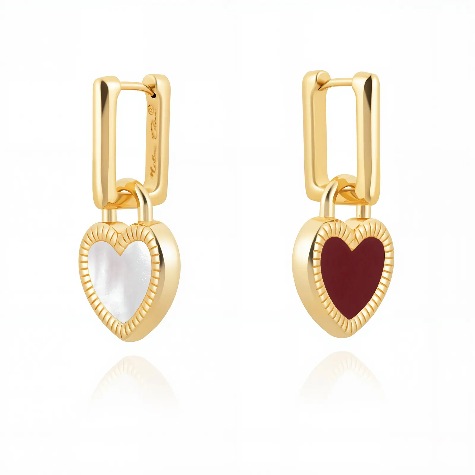 Milan Chiva 14K Gold Plated Hoop Earrings, Women's Small Lightweight Huggie Dangles with Heart Design, Dainty Jewelry in Elegant Gift Box, Heart Shaped Earrings, Dainty Look