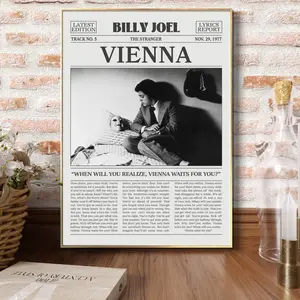 Retro Newspaper Print, Vienna Poster, Vienna Lyrics Print, The Stranger Poster, Poster No Framed Decor Decorative Decoration Artistic